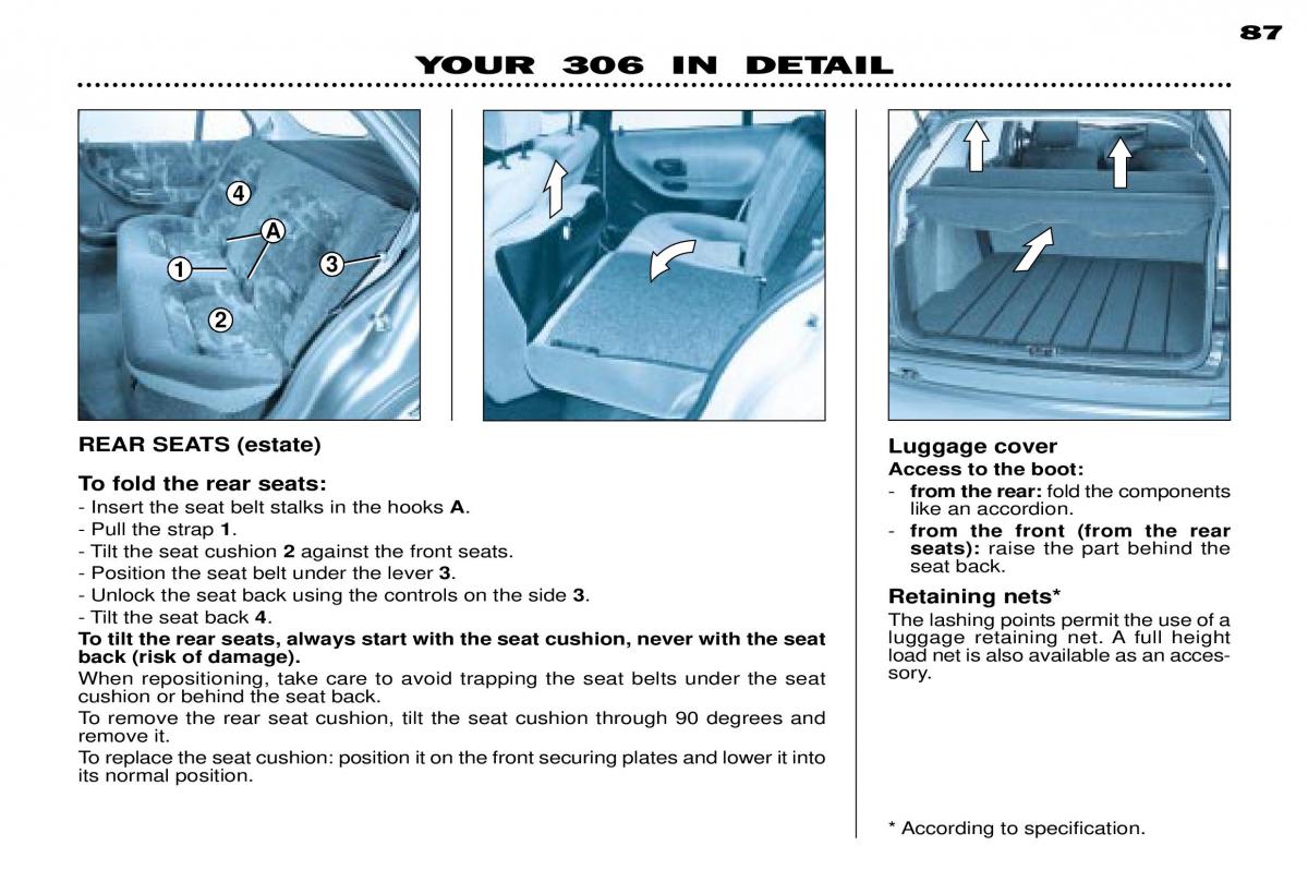 Peugeot 306 owners manual / page 111