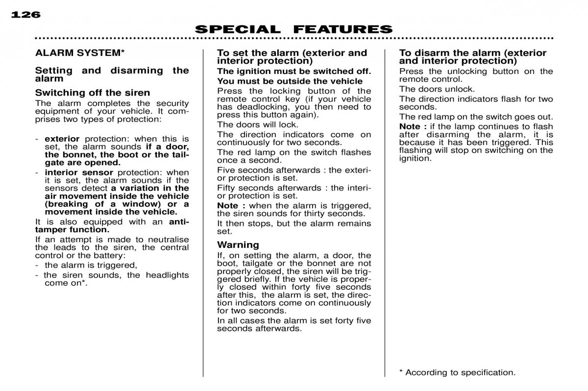 Peugeot 306 owners manual / page 30