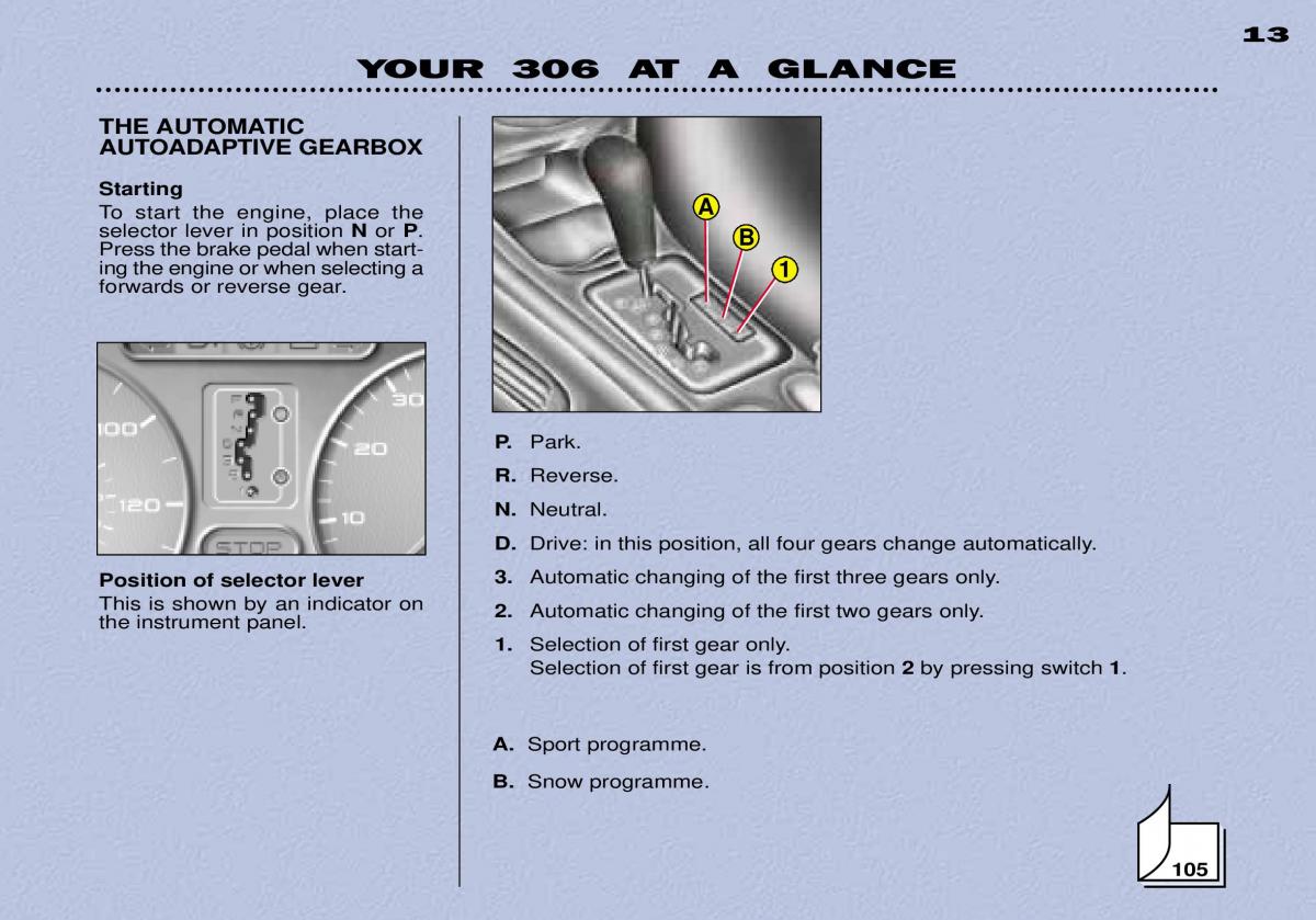 Peugeot 306 owners manual / page 32