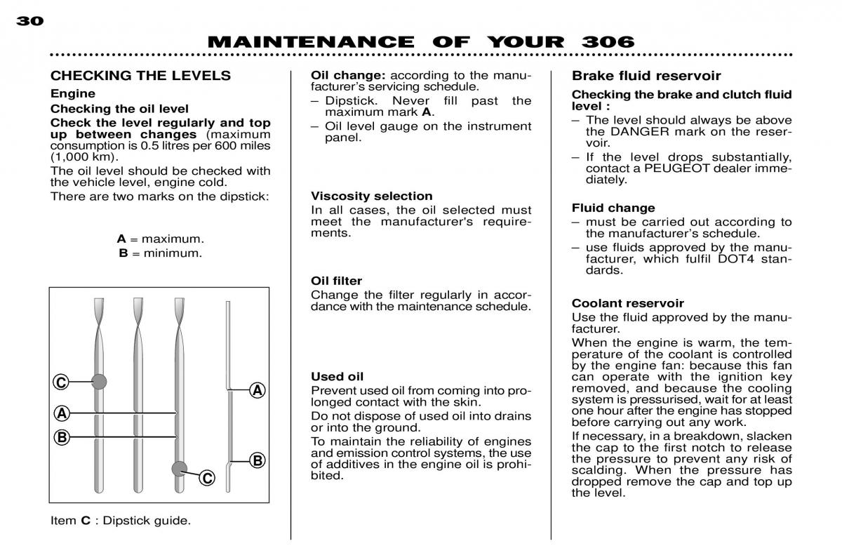 Peugeot 306 owners manual / page 49