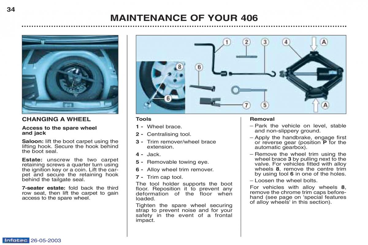 Peugeot 406 owners manual / page 57