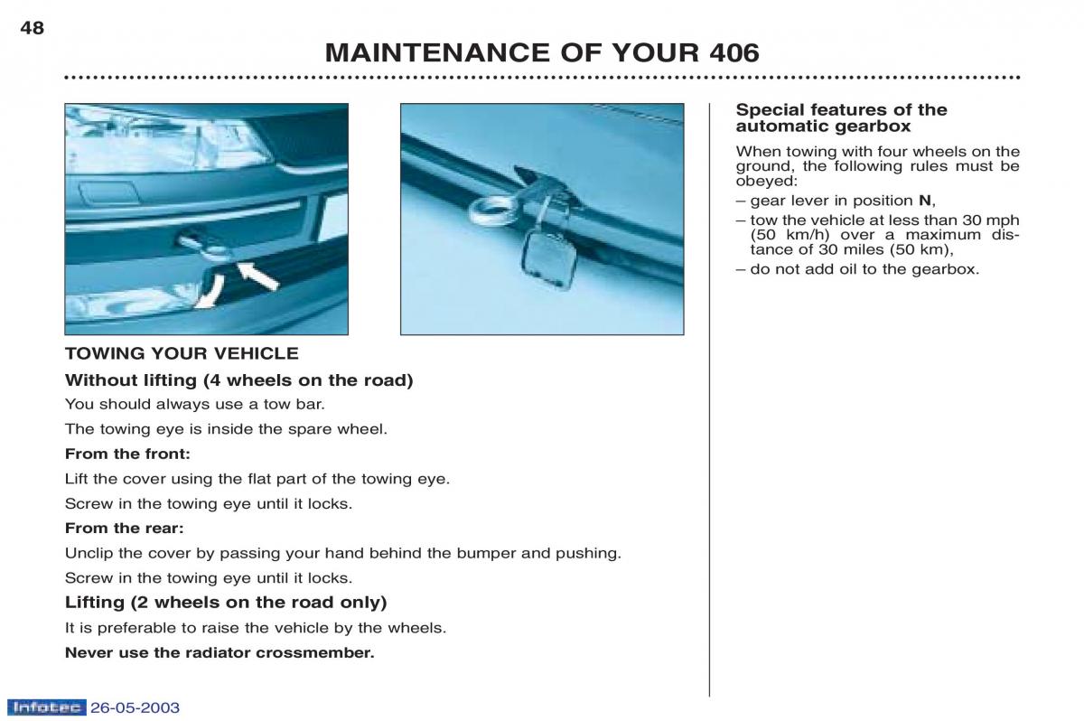 Peugeot 406 owners manual / page 63