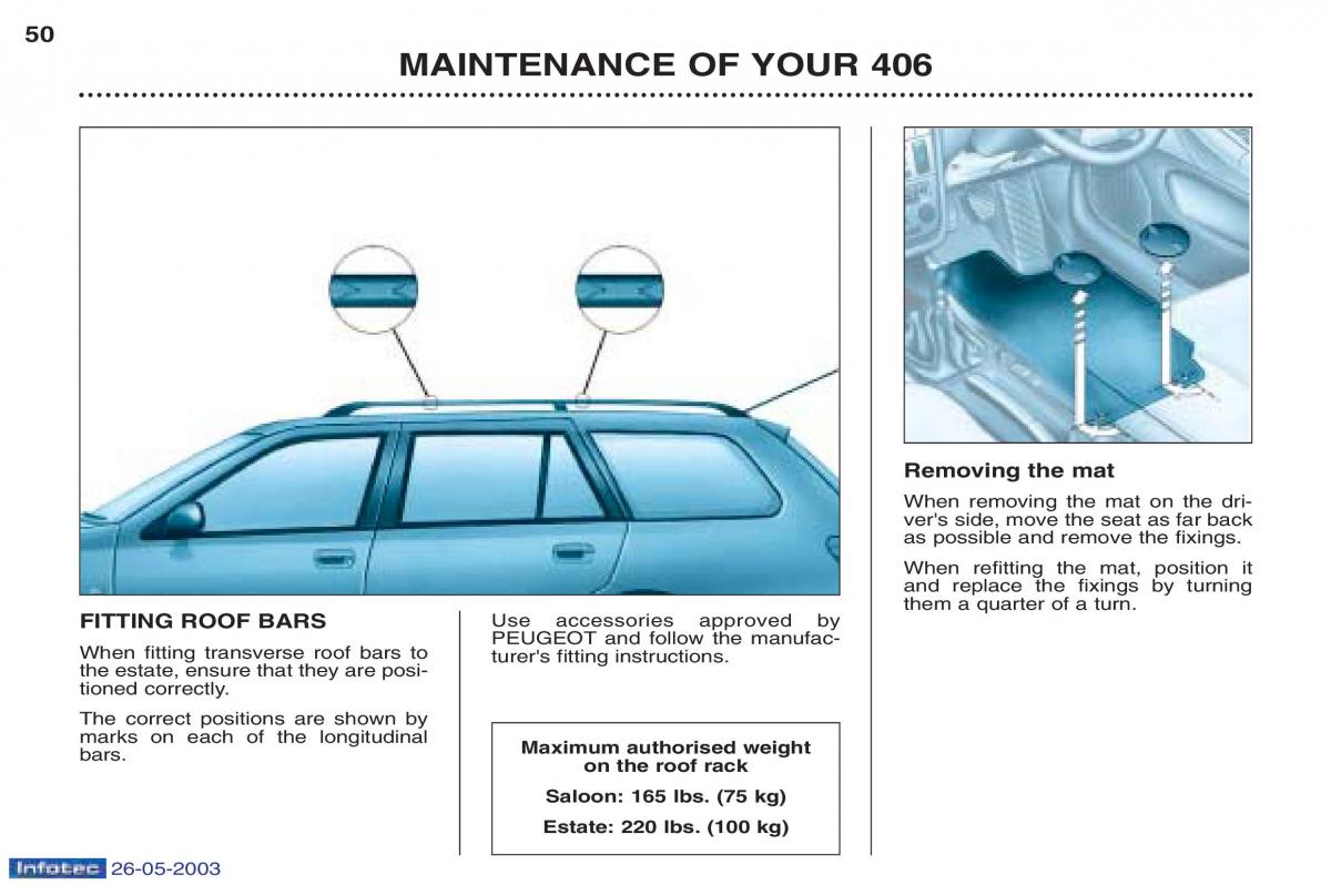 Peugeot 406 owners manual / page 66