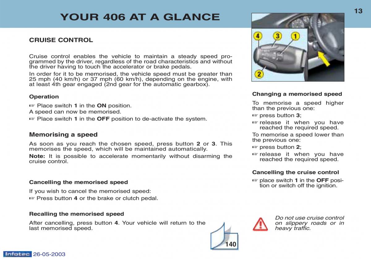 Peugeot 406 owners manual / page 28