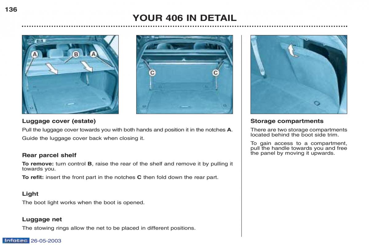 Peugeot 406 owners manual / page 34