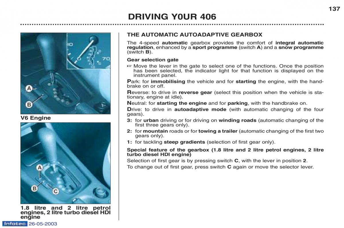 Peugeot 406 owners manual / page 35