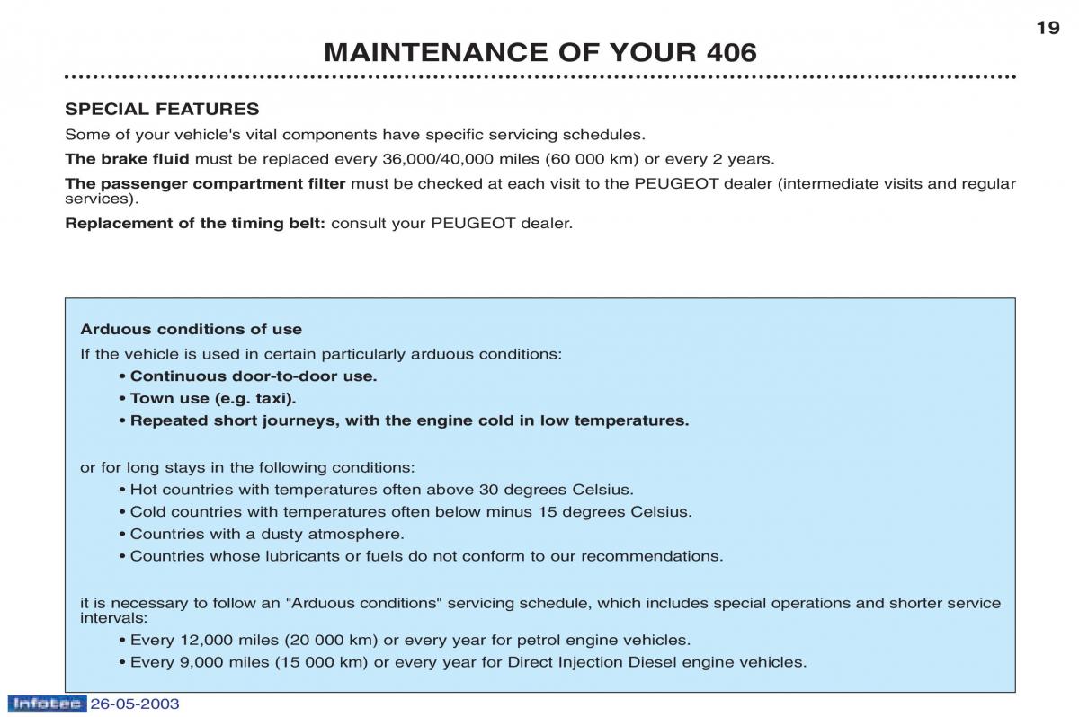 Peugeot 406 owners manual / page 46