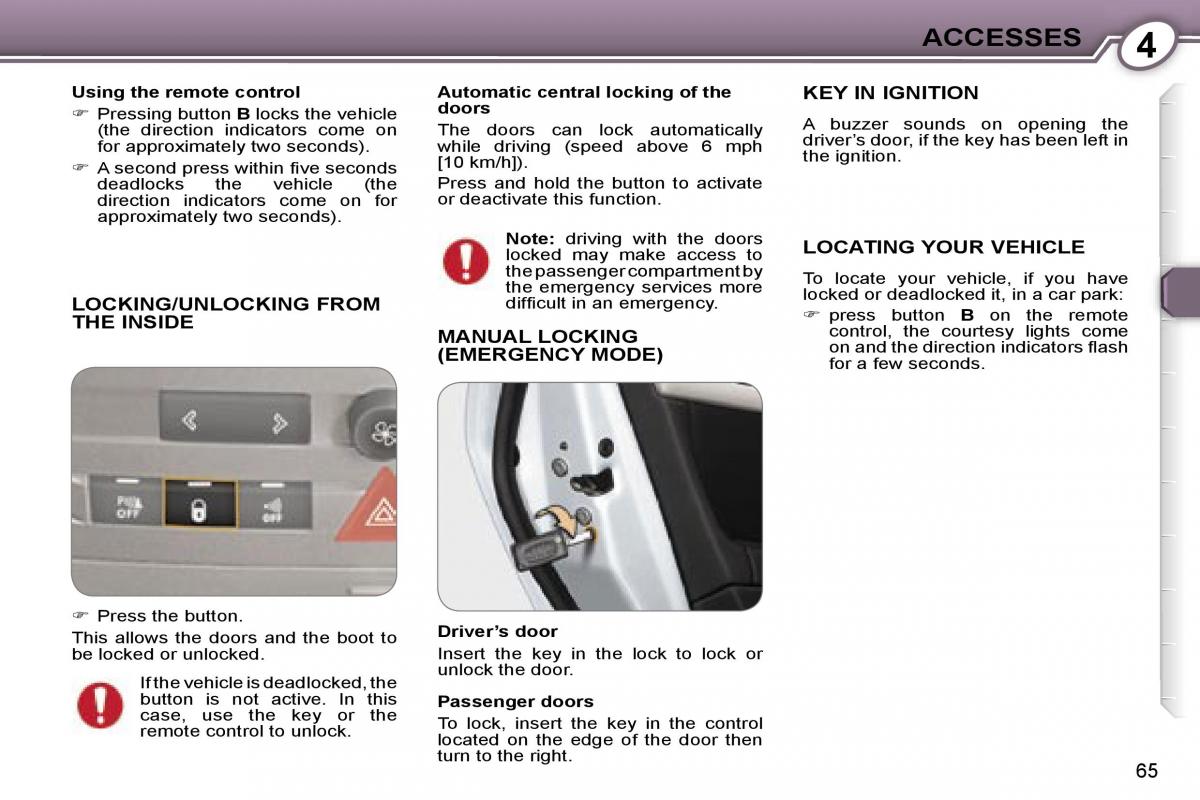 Peugeot 407 owners manual / page 75