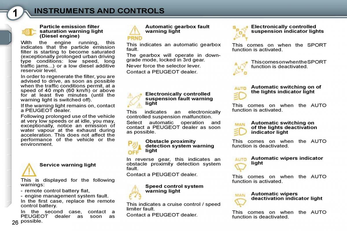 Peugeot 407 owners manual / page 42