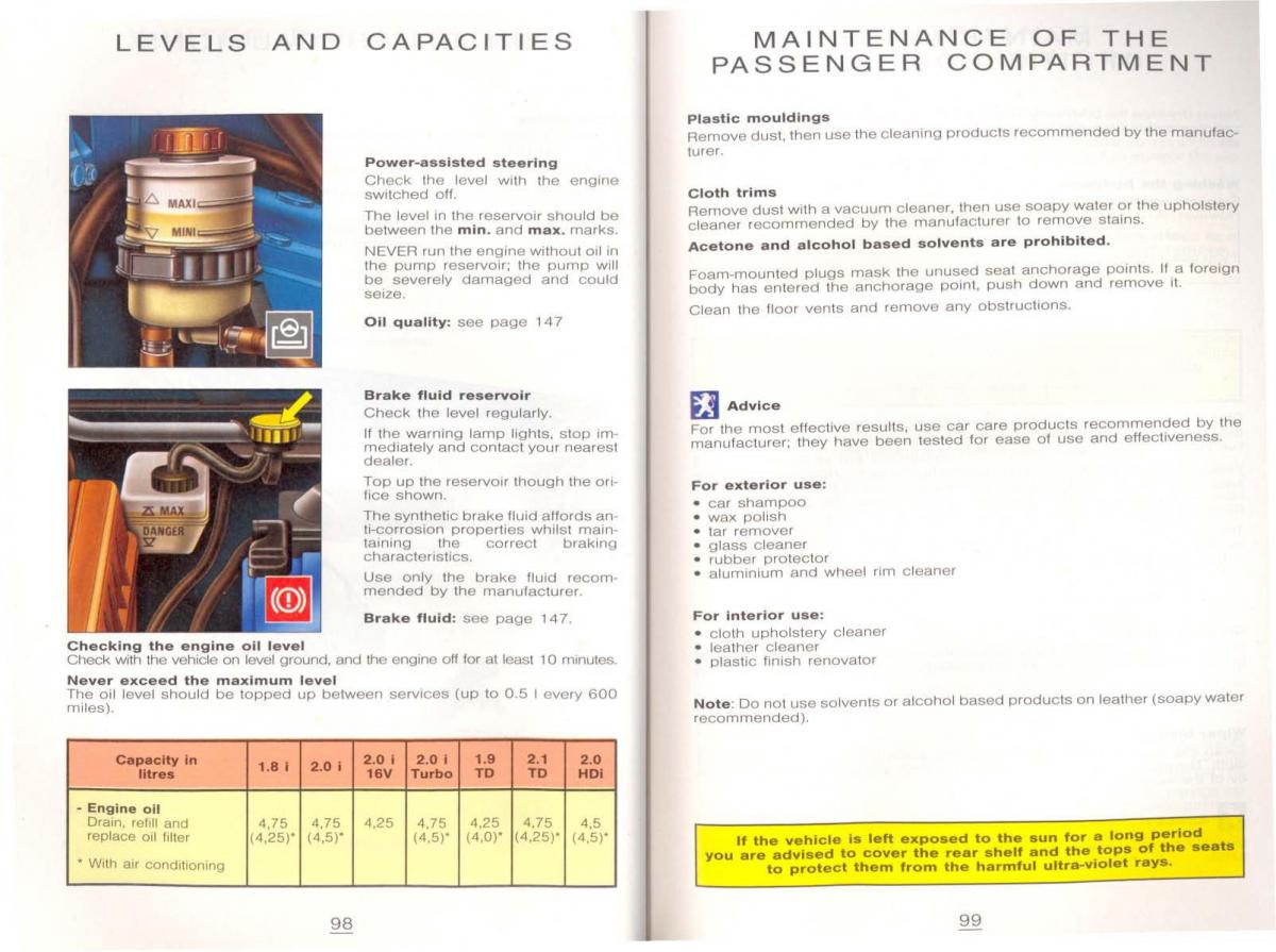 Peugeot 806 owners manual / page 59