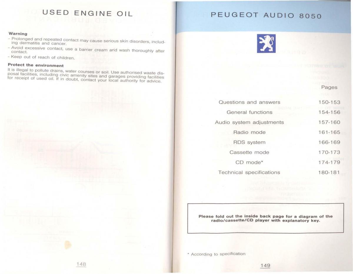 Peugeot 806 owners manual / page 84