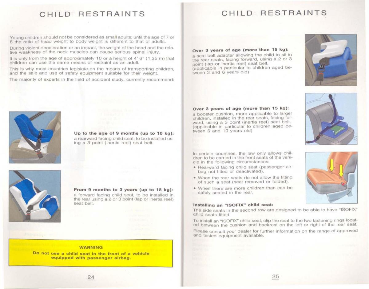 Peugeot 806 owners manual / page 23