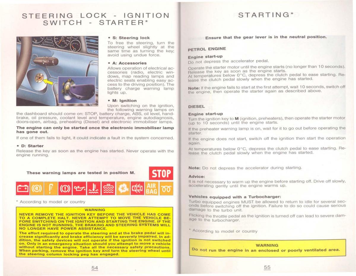 Peugeot 806 owners manual / page 38