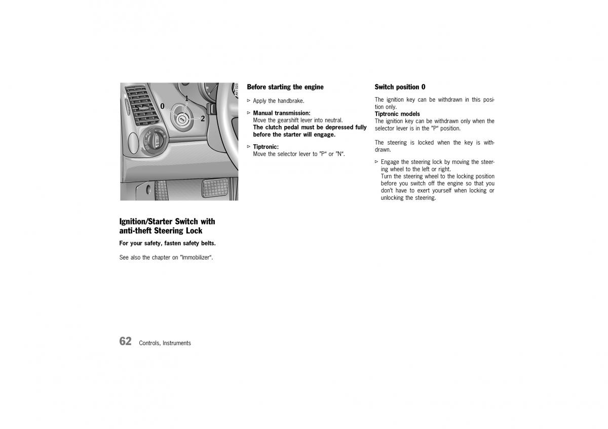 Porsche Boxster 986 owners manual / page 60