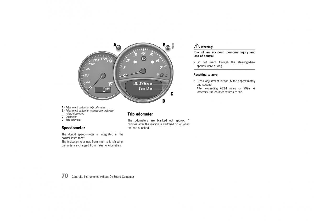 Porsche Boxster 986 owners manual / page 68