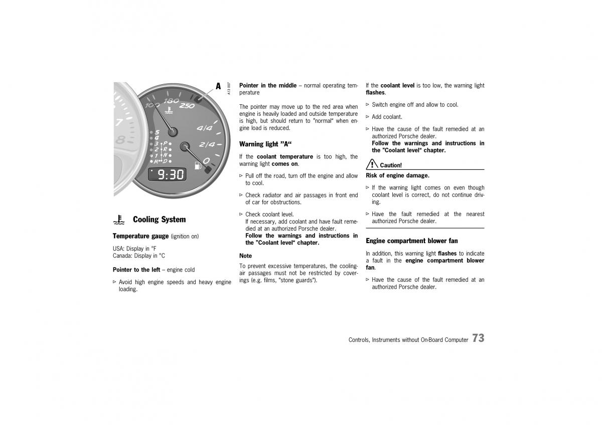 Porsche Boxster 986 owners manual / page 71