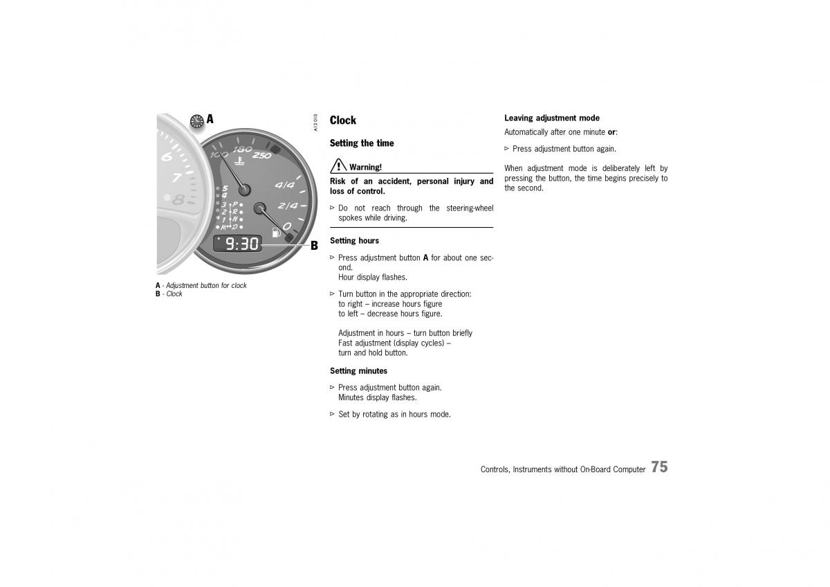 Porsche Boxster 986 owners manual / page 73