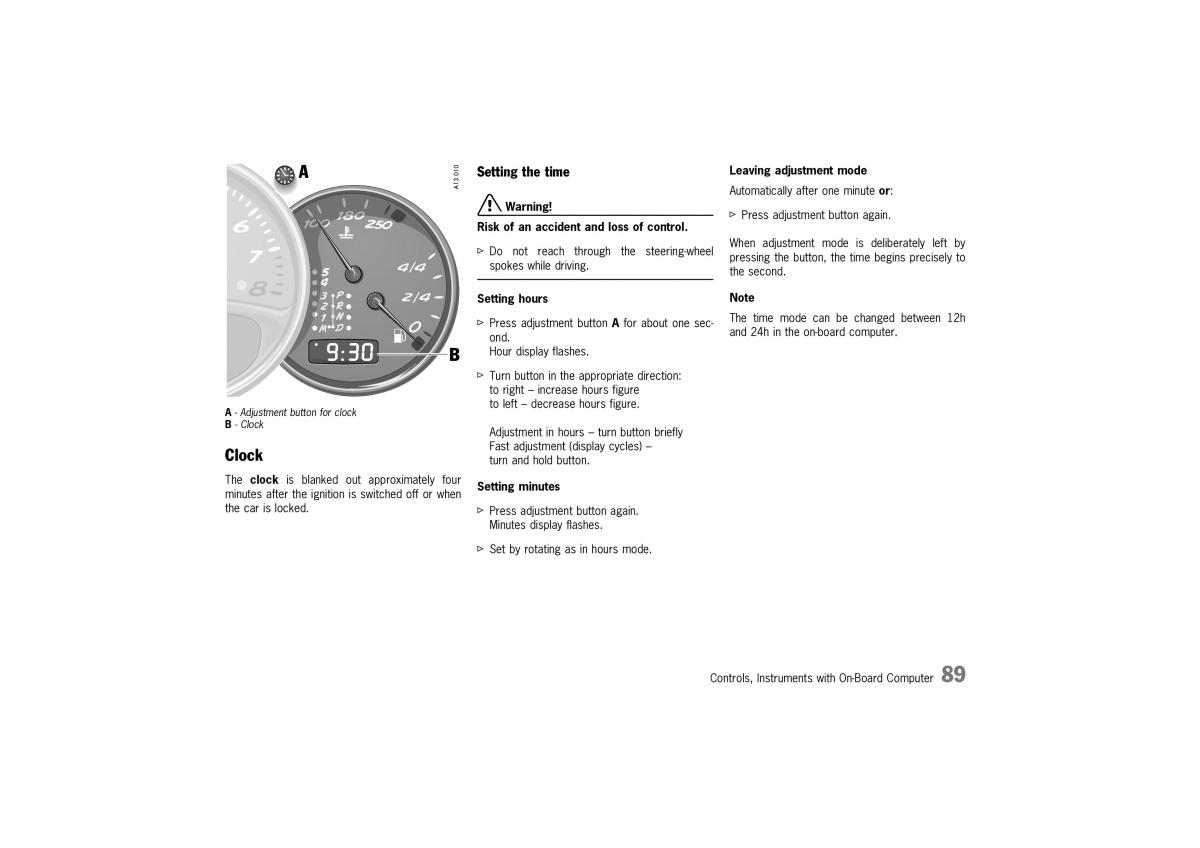 Porsche Boxster 986 owners manual / page 87