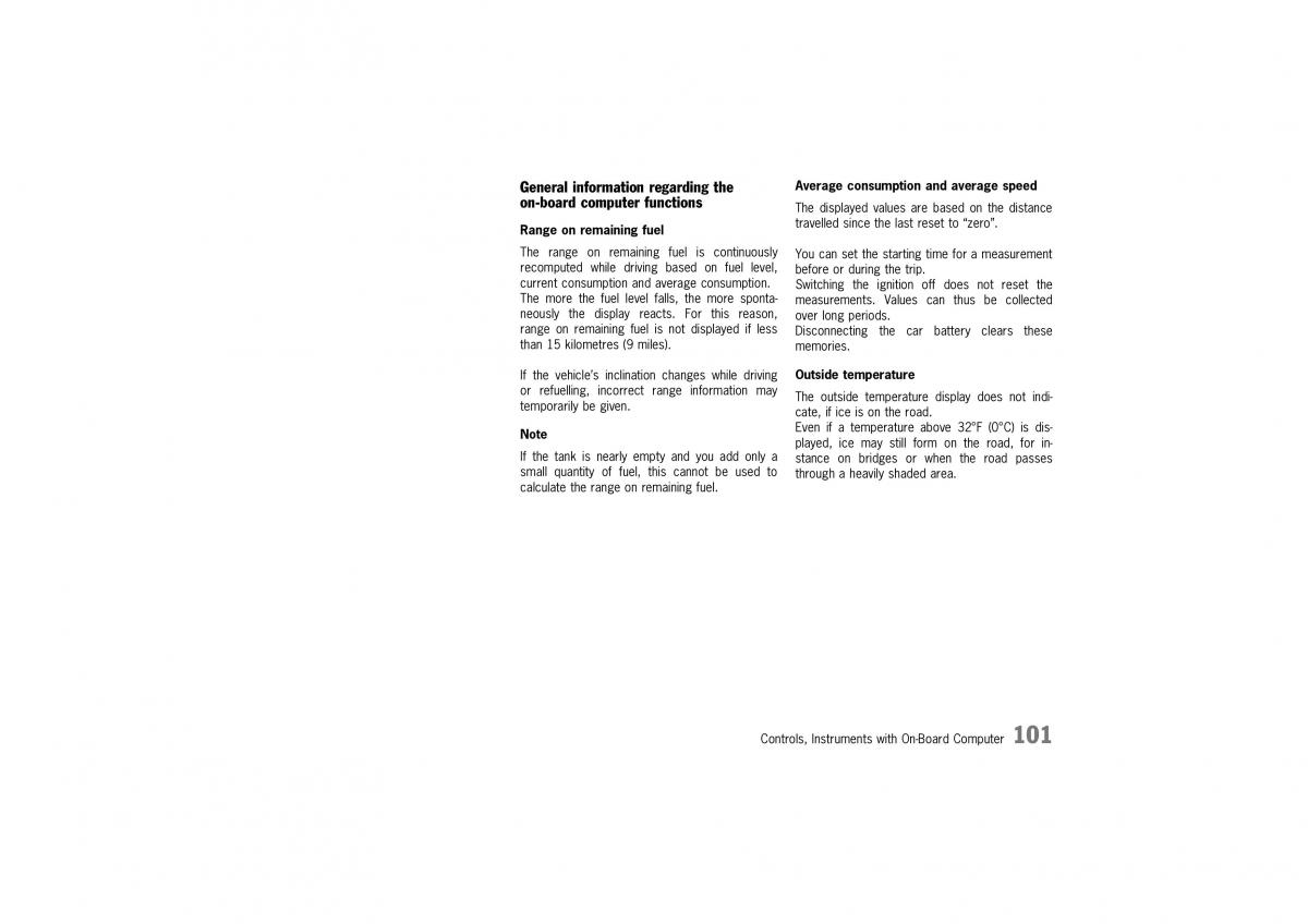 Porsche Boxster 986 owners manual / page 99