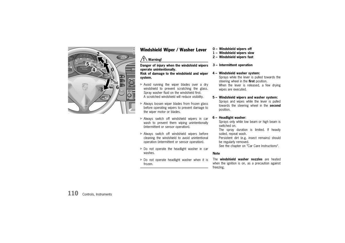 Porsche Boxster 986 owners manual / page 108