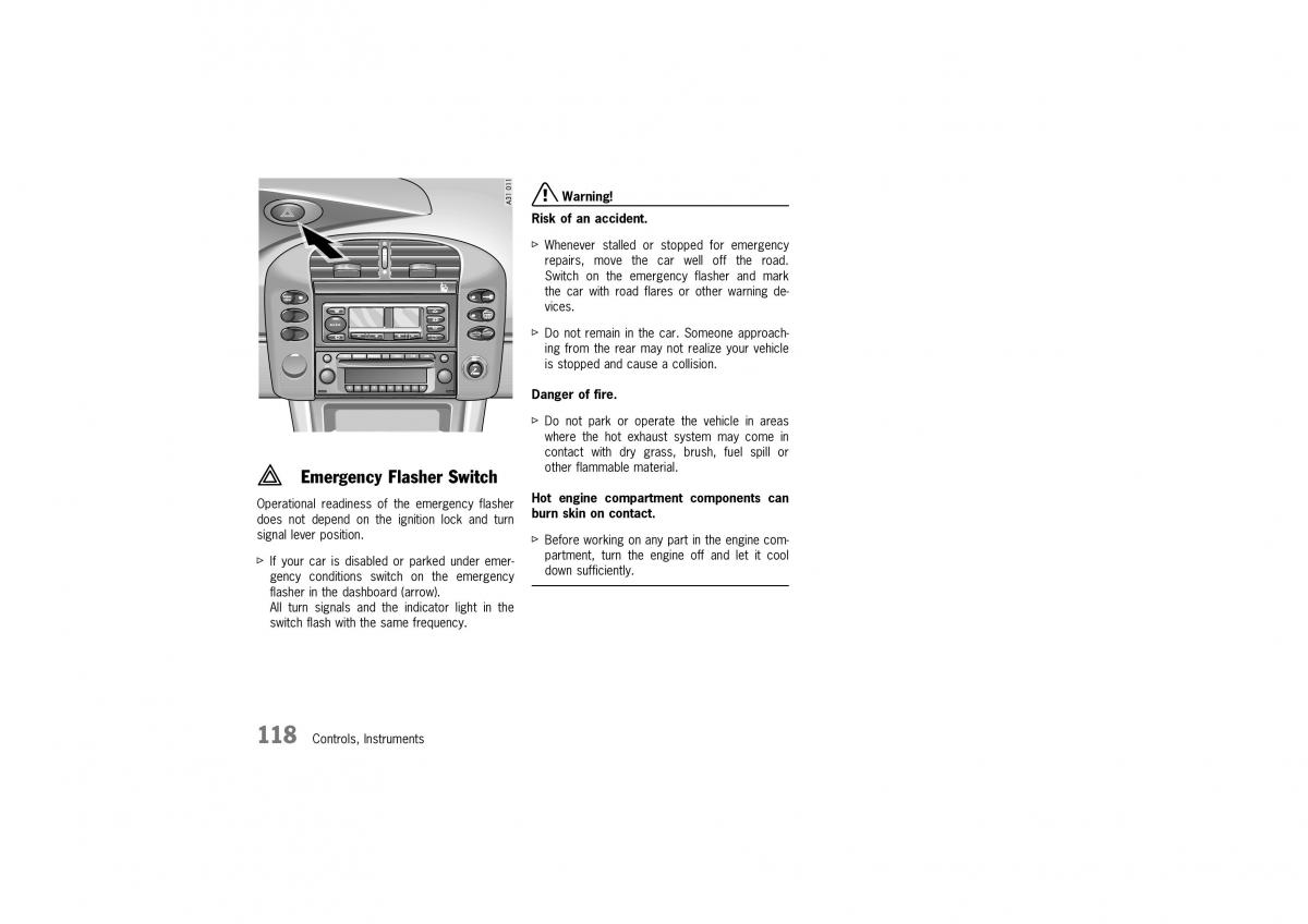 Porsche Boxster 986 owners manual / page 116