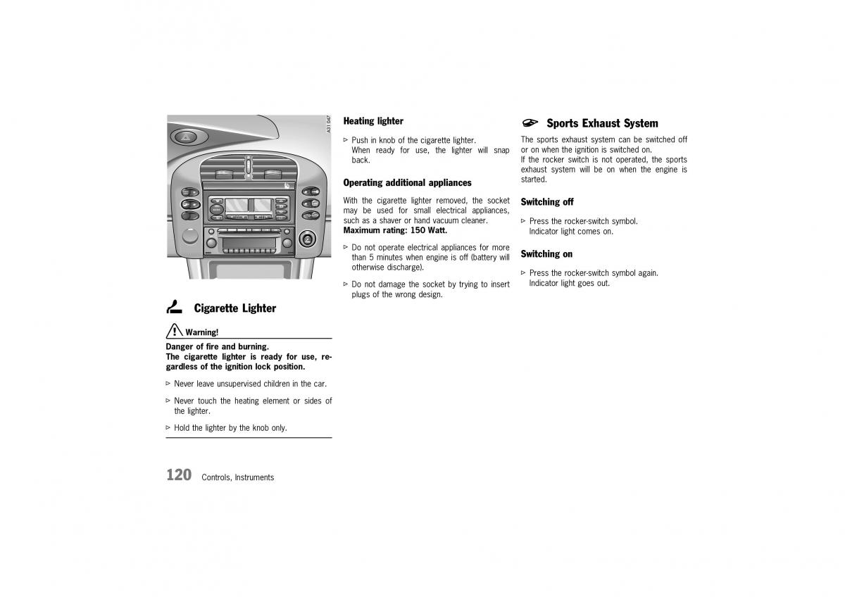 Porsche Boxster 986 owners manual / page 118