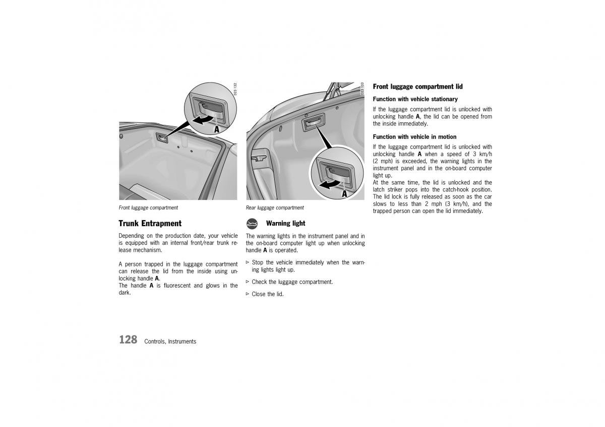 Porsche Boxster 986 owners manual / page 126