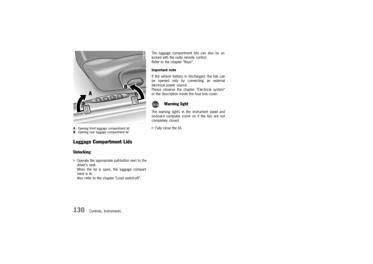 Porsche Boxster 986 owners manual / page 128