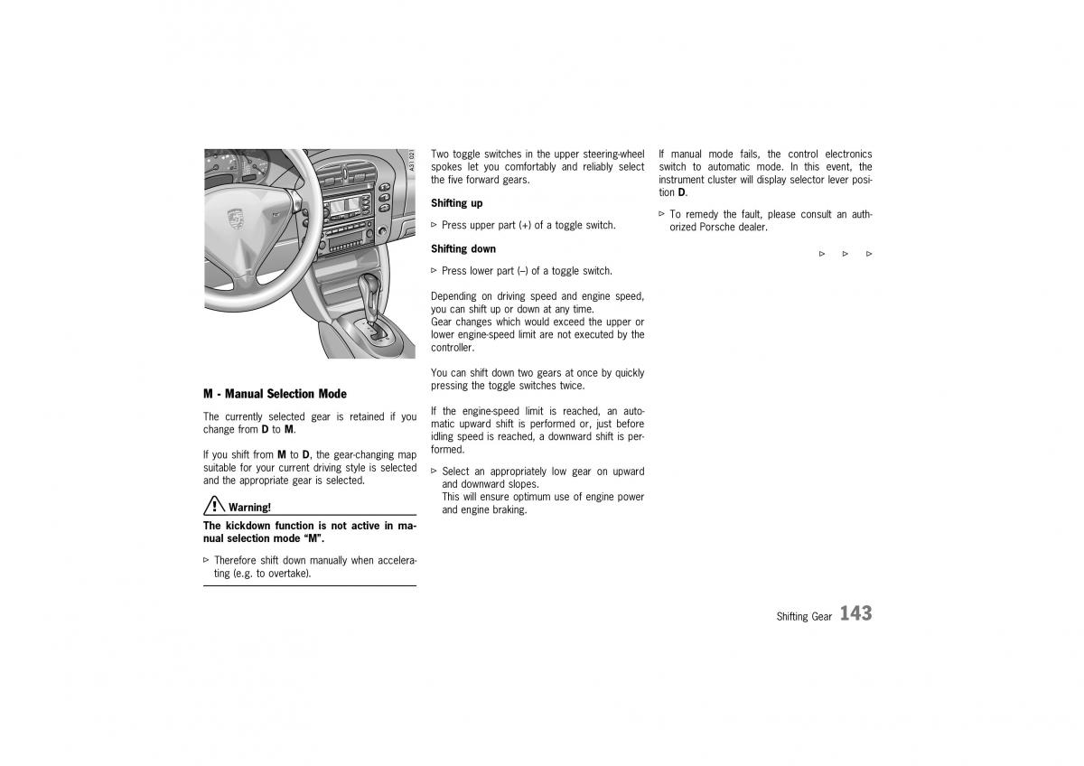 Porsche Boxster 986 owners manual / page 141