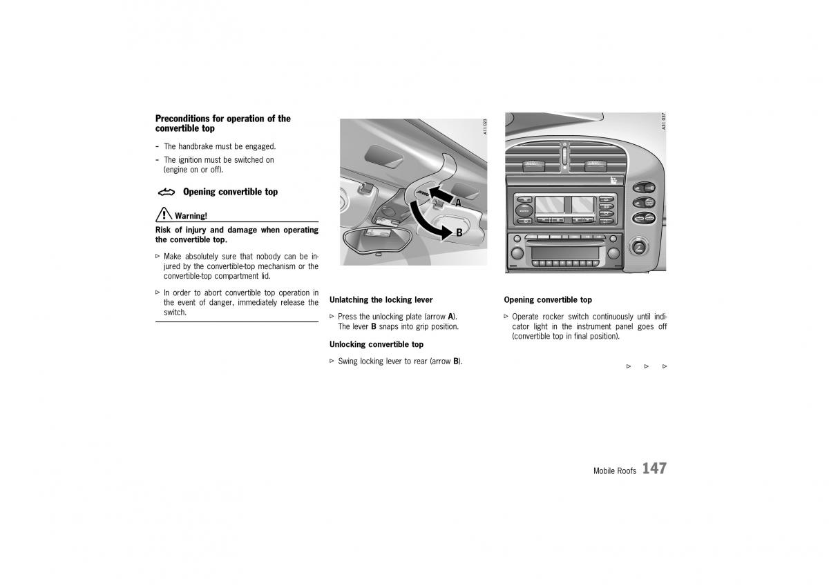 Porsche Boxster 986 owners manual / page 145