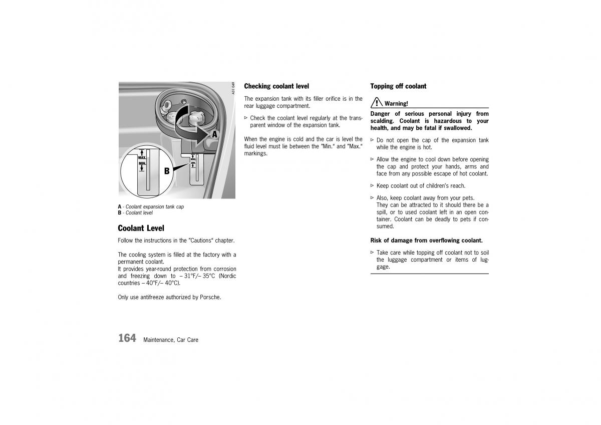 Porsche Boxster 986 owners manual / page 162