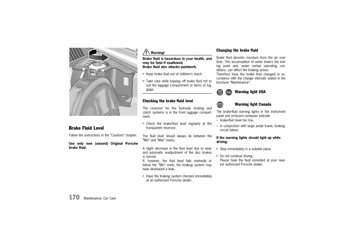 Porsche Boxster 986 owners manual / page 168