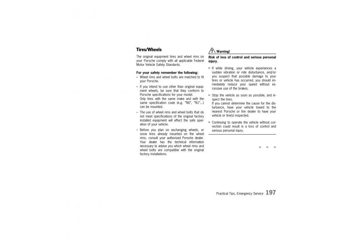 Porsche Boxster 986 owners manual / page 194