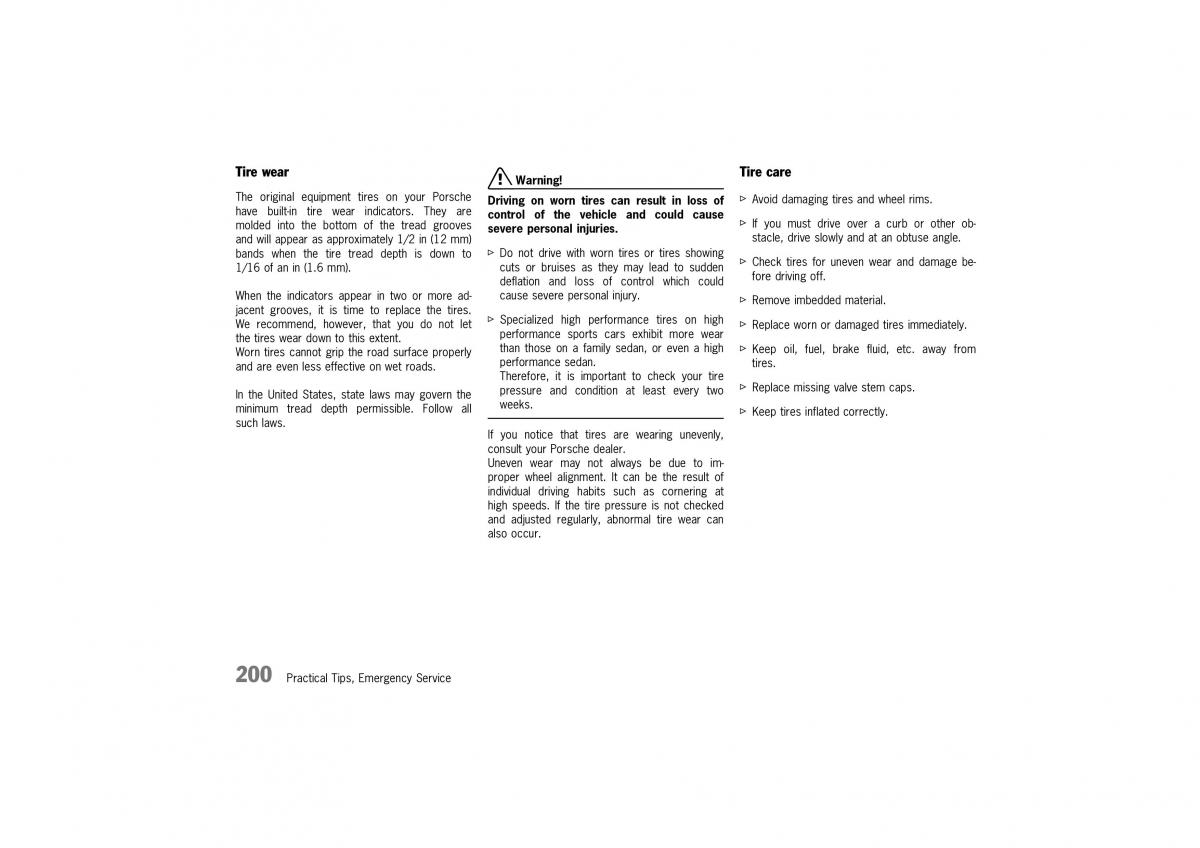 Porsche Boxster 986 owners manual / page 197