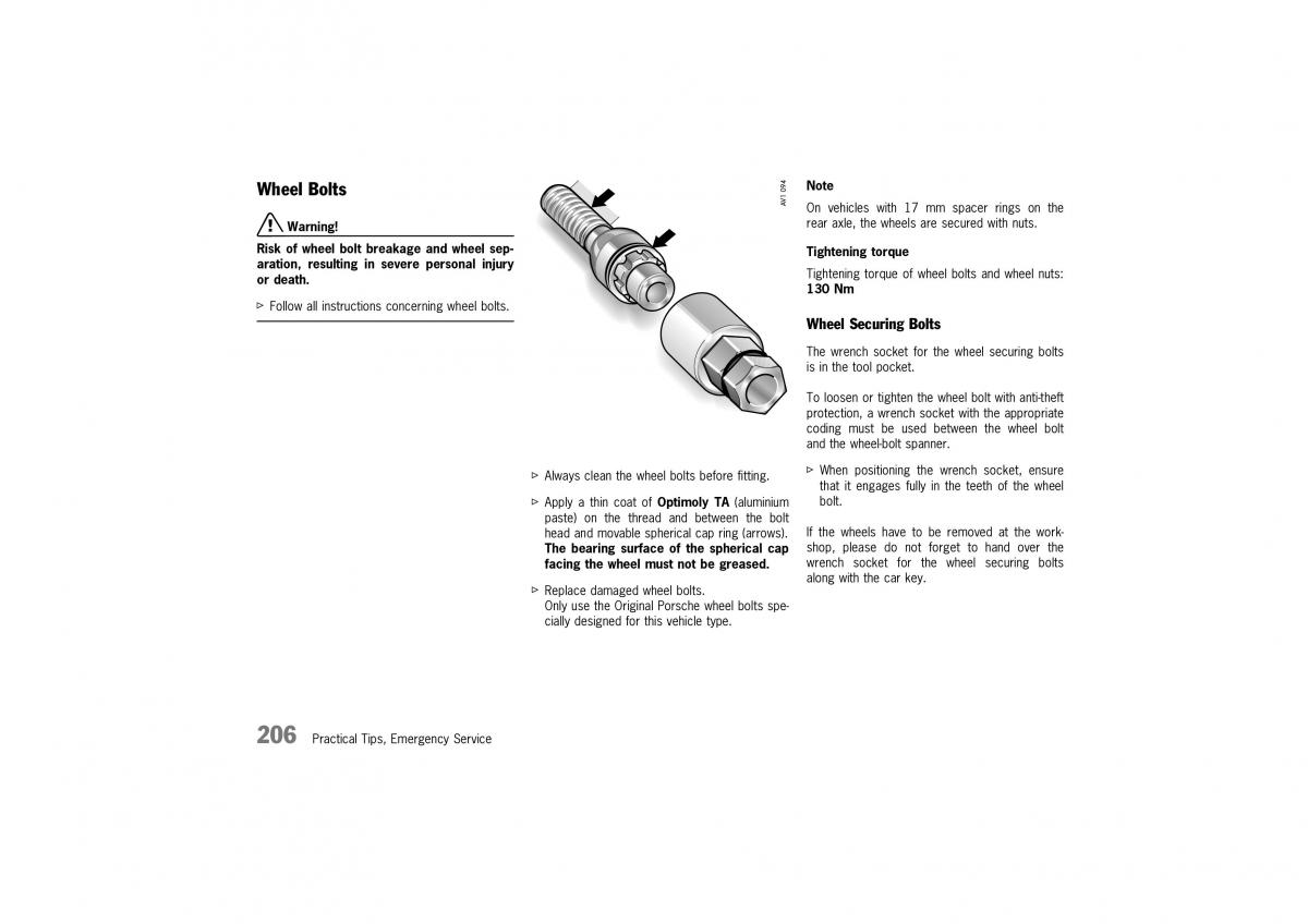 Porsche Boxster 986 owners manual / page 203