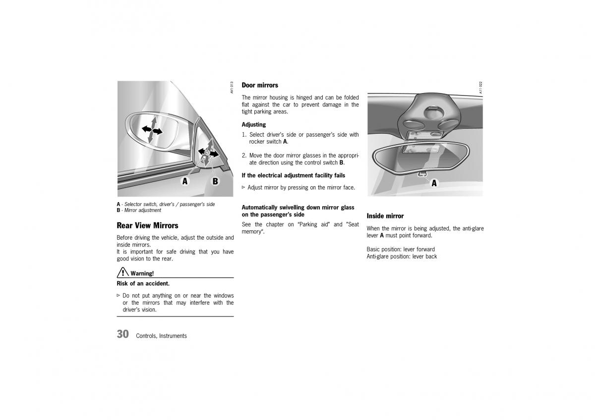 Porsche Boxster 986 owners manual / page 28