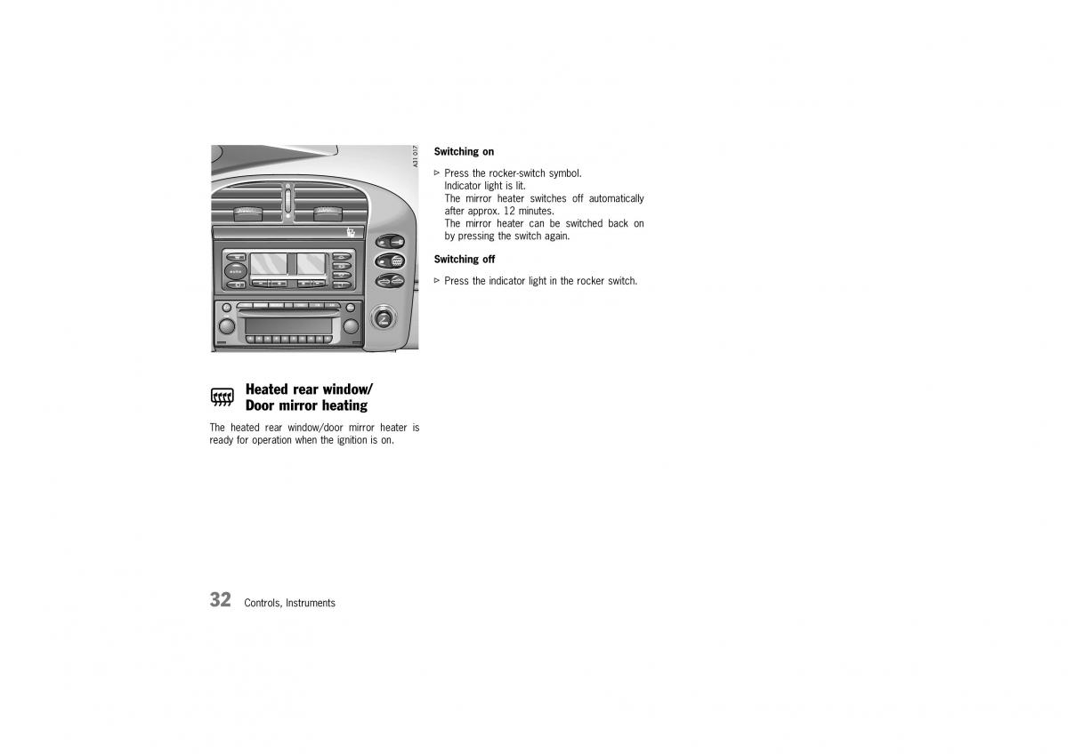 Porsche Boxster 986 owners manual / page 30