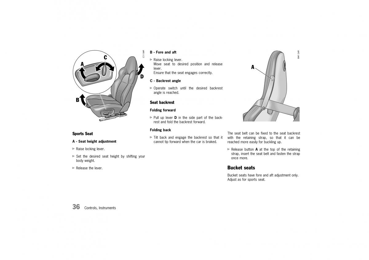 Porsche Boxster 986 owners manual / page 34