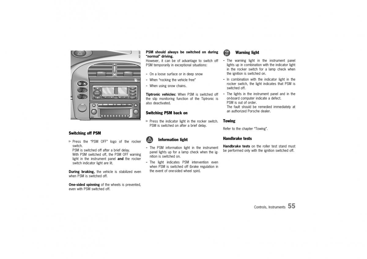 Porsche Boxster 986 owners manual / page 53