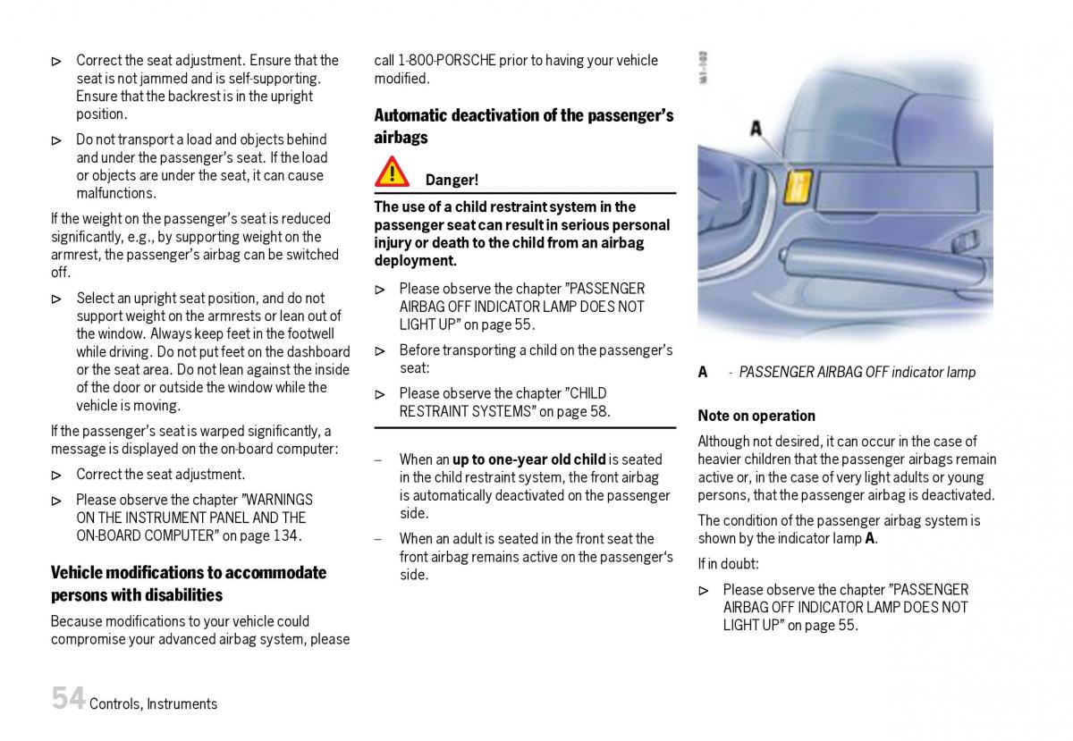 Porsche Boxster 987 owners manual / page 56