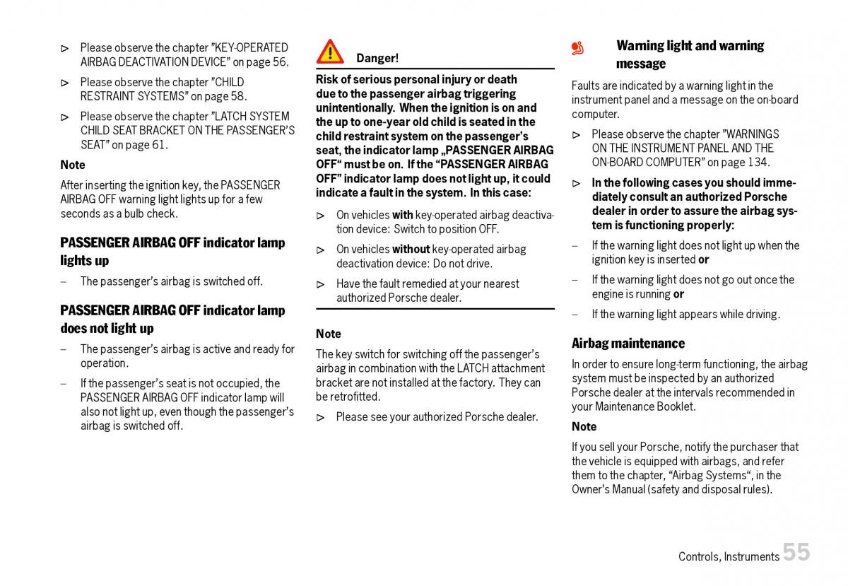 Porsche Boxster 987 owners manual / page 57