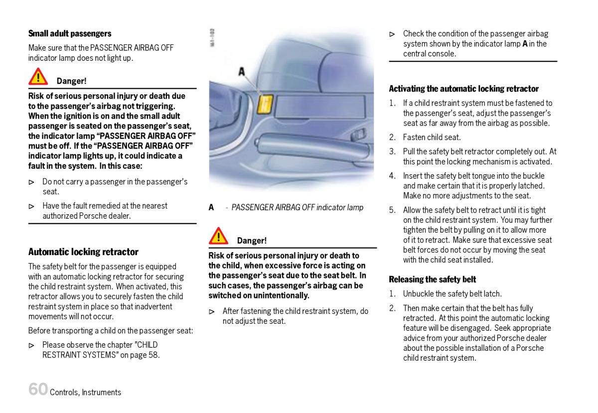 Porsche Boxster 987 owners manual / page 62