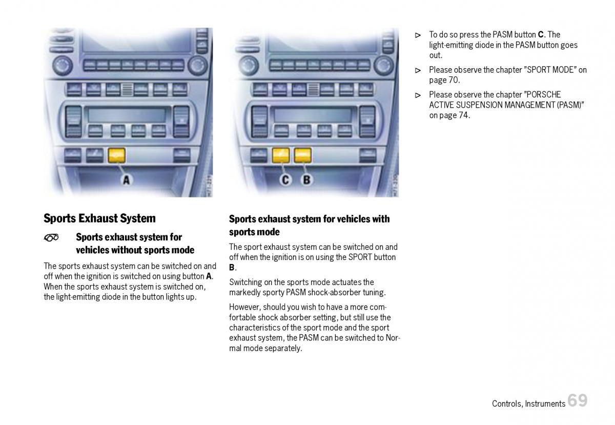 Porsche Boxster 987 owners manual / page 71