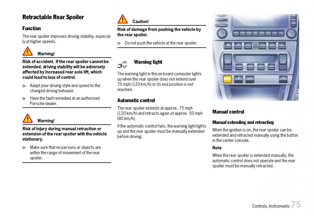 Porsche Boxster 987 owners manual / page 77