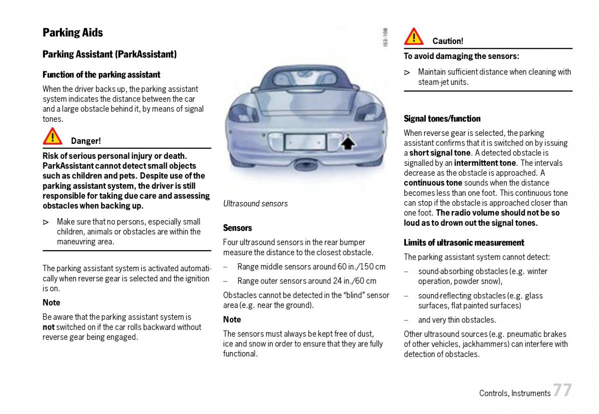 Porsche Boxster 987 owners manual / page 79