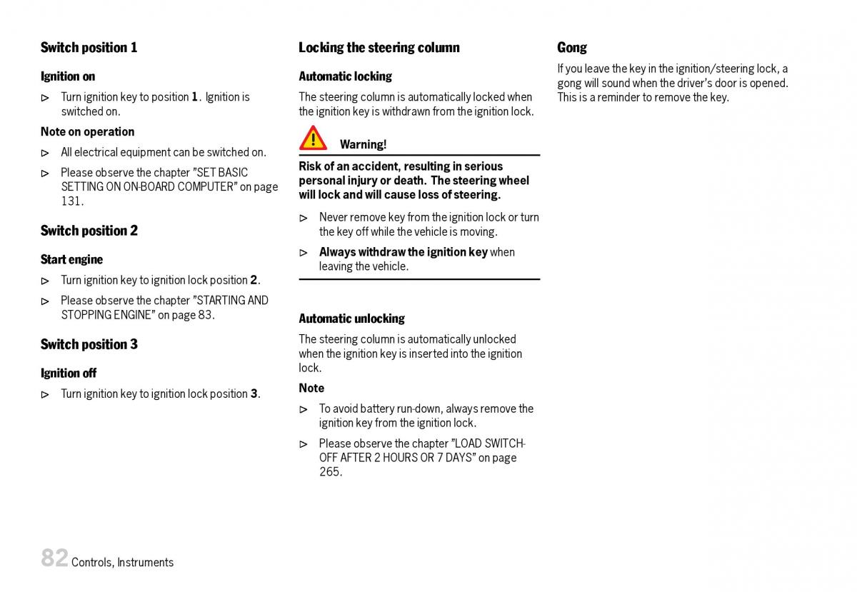 Porsche Boxster 987 owners manual / page 84