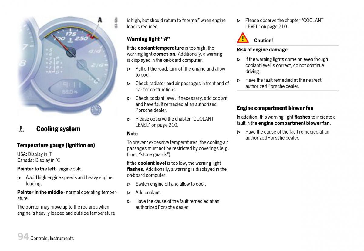 Porsche Boxster 987 owners manual / page 96