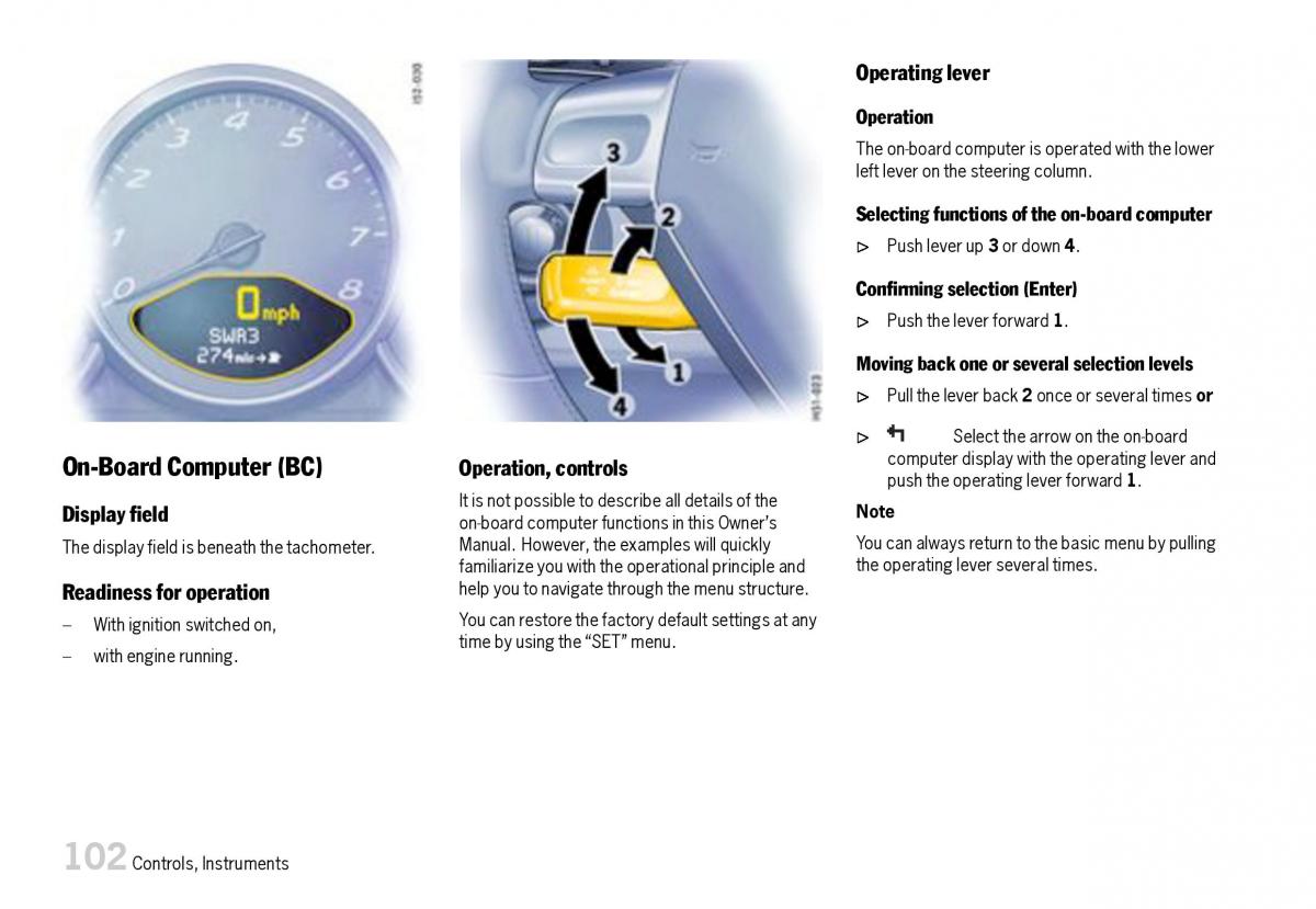 Porsche Boxster 987 owners manual / page 104