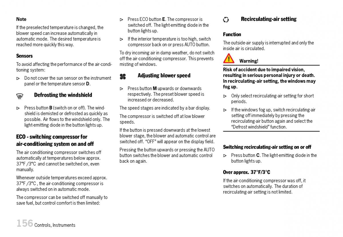 Porsche Boxster 987 owners manual / page 158