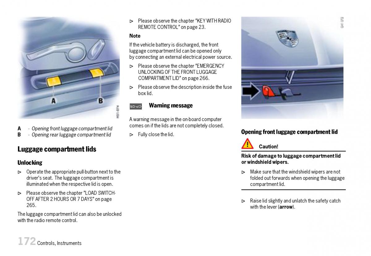 Porsche Boxster 987 owners manual / page 174